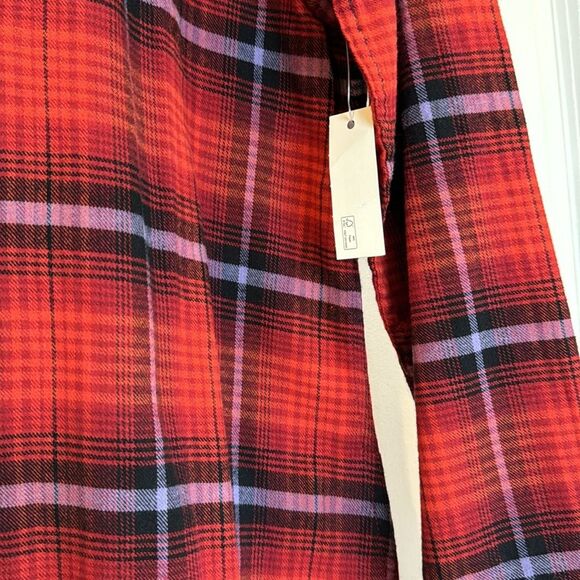 Good Threads Shirt Womens Sz Large Red Plaid Button Down - Picture 4 of 8